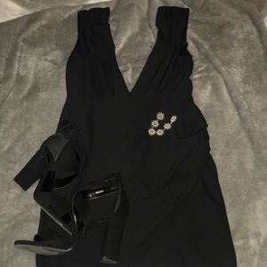 Low cut black dress